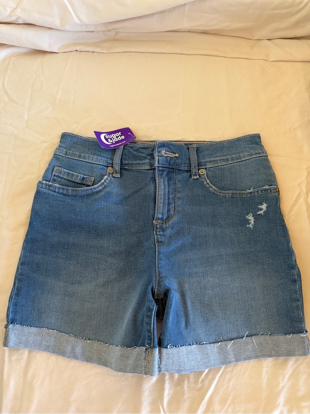 Sugar & Jade Denim Roll-Cuff Kids Shorts